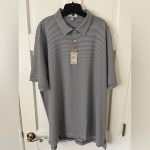 Peter Millar Summer Comfort Polo Mens 2XL Striped Black White NWT $110